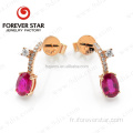 Boucles d&#39;oreilles Gemstone Ruby Shae Shate 22k Bijoux en or